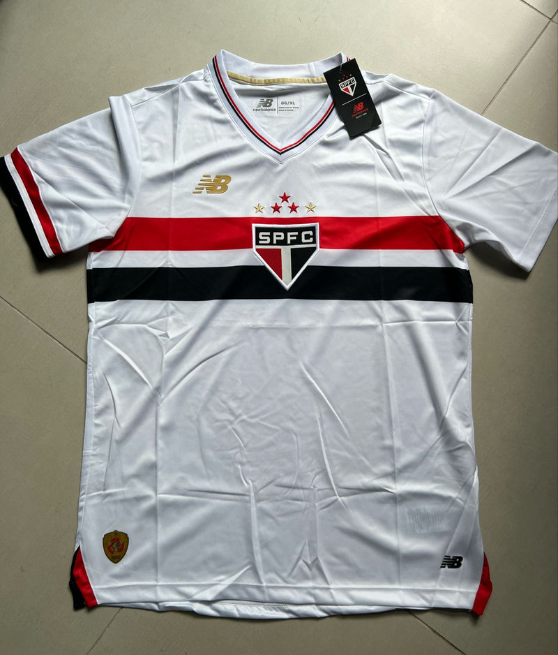 CAMISA SÃO PAULO TITULAR I 2025/26 TORCEDOR BRANCA PRONTA ENTREGA