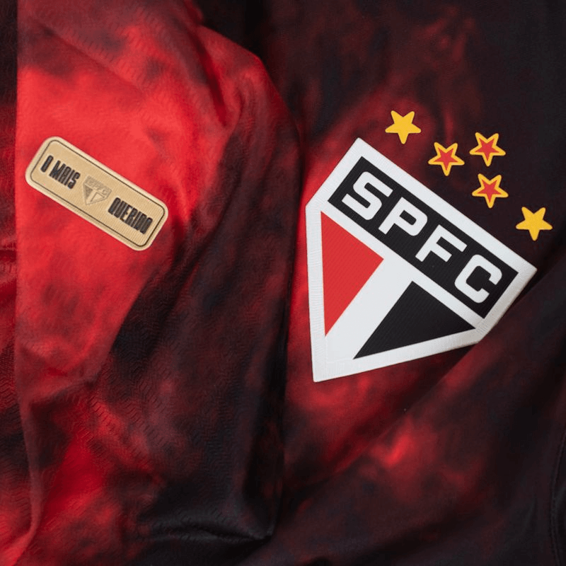 CAMISA SÃO PAULO III THIRD 2024/25 VERSÃO JOGADOR PRETA/VERMELHA