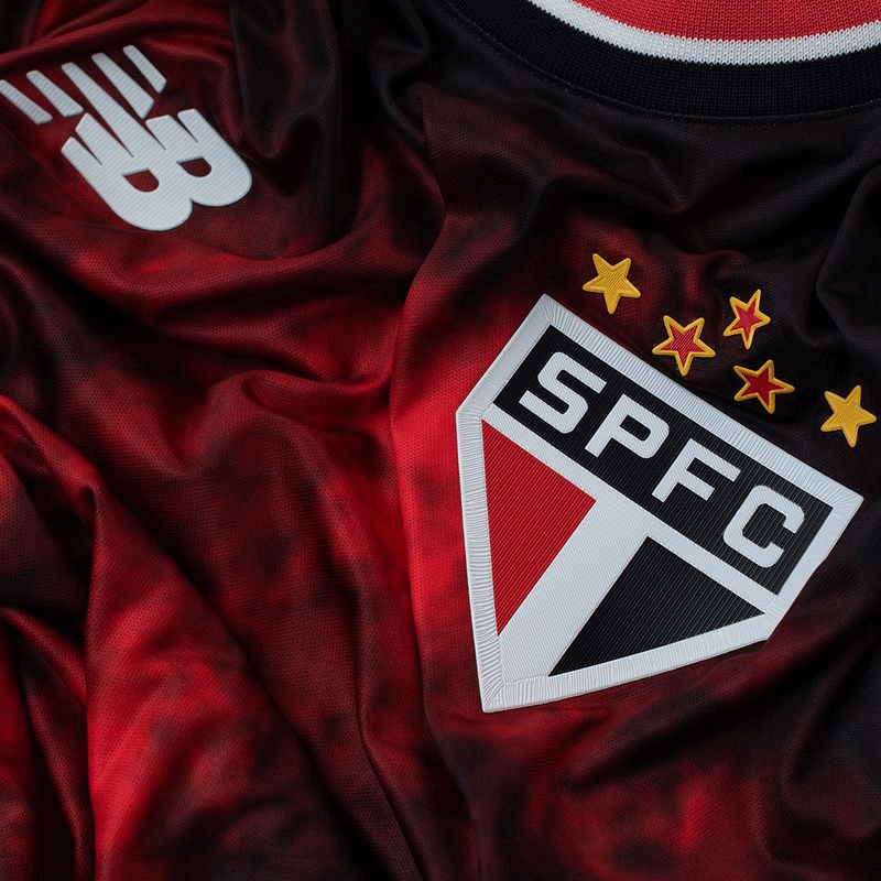 CAMISA SÃO PAULO III THIRD 2024/25 VERSÃO JOGADOR PRETA/VERMELHA