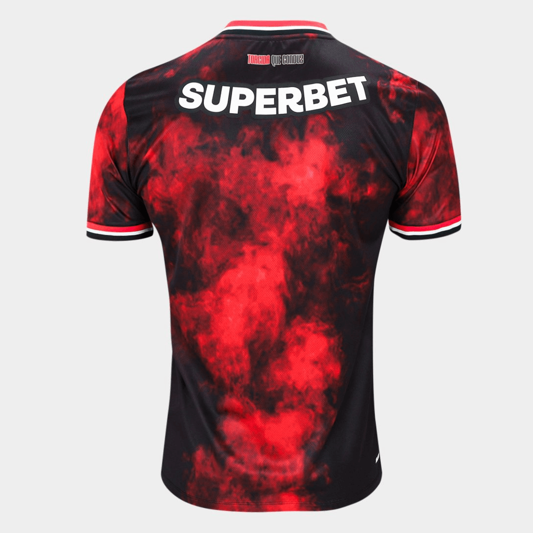 CAMISA SÃO PAULO III THIRD 2024/25 VERSÃO JOGADOR PRETA/VERMELHA