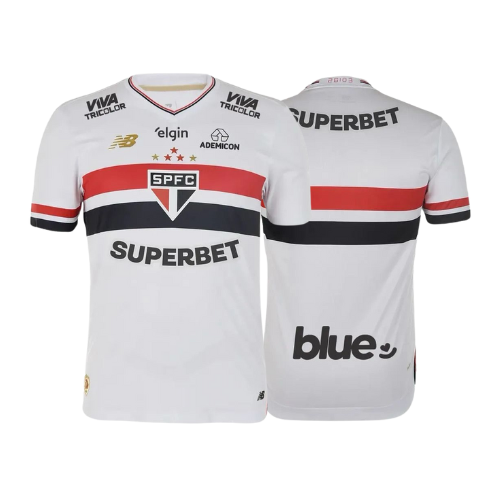 CAMISA SÃO PAULO TITULAR I 2025/26 TORCEDOR BRANCA PRONTA ENTREGA