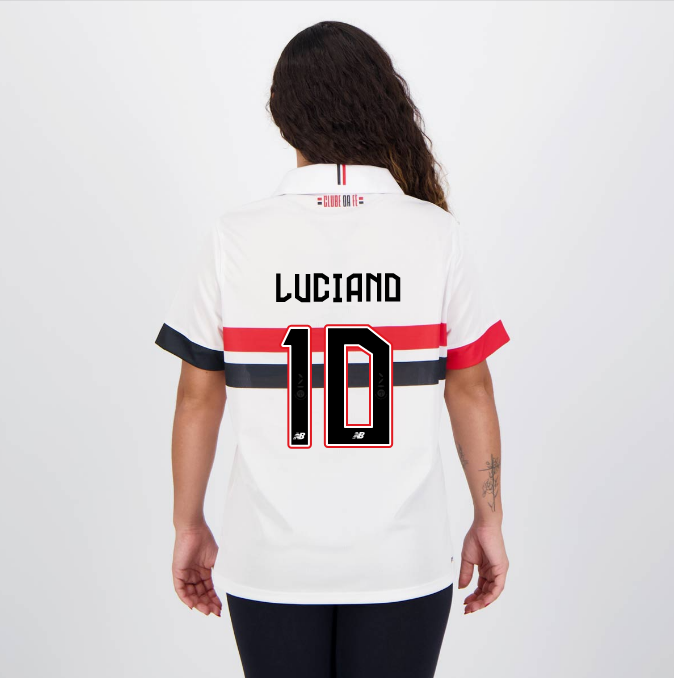 CAMISA SÃO PAULO I HOME FEMININA #LUCIANO 10 2024/25 PRONTA ENTREGA
