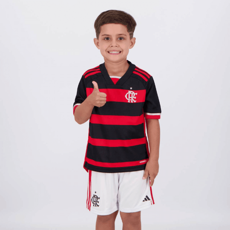 camisa_adidas_flamengo_infantil_conjunto-infantil-lançamento-torcedor-preta-VERMELHA-2024-25-home-adidas