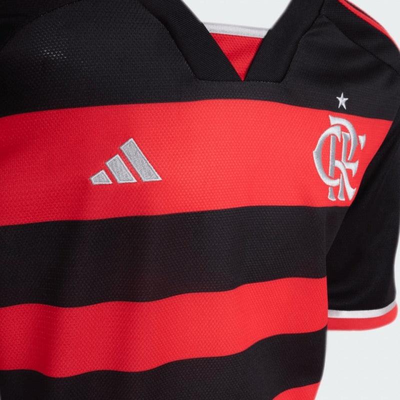 camisa_adidas_flamengo_infantil_conjunto-infantil-lançamento-torcedor-preta-VERMELHA-2024-25-home-adidas