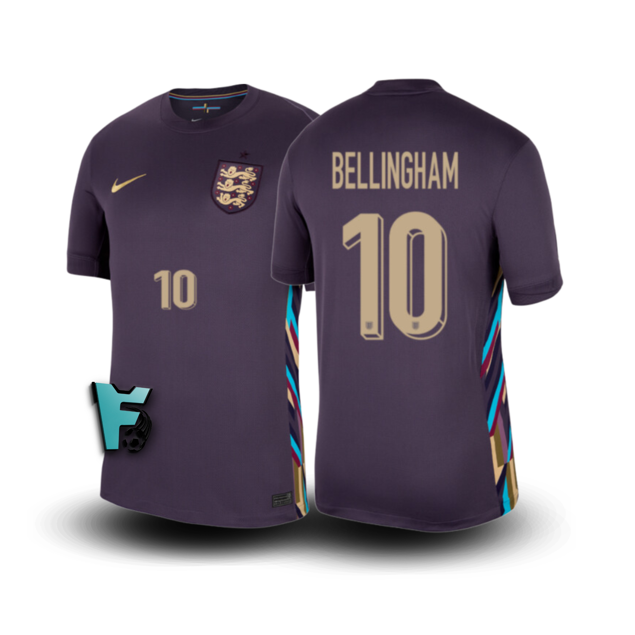CAMISA INGLATERRA BELLINGHAM #10 AWAY II 2024/25 TORCEDOR EUROCOPA