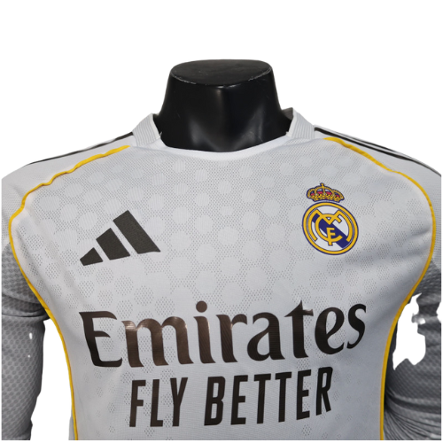 CAMISA REAL MADRID I TITULAR 2025/26 AUTHENTIC VERSÃO JOGADOR MANGA LONGA