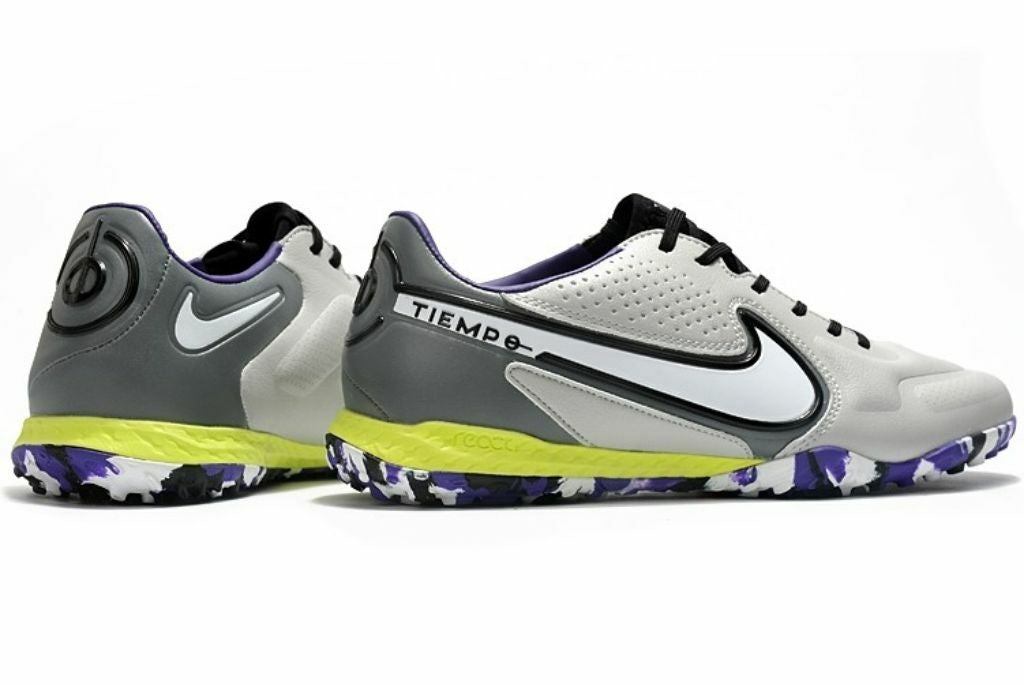 Chuteira Nike Tiempo Legend 9 Society TF Cinza/Roxo