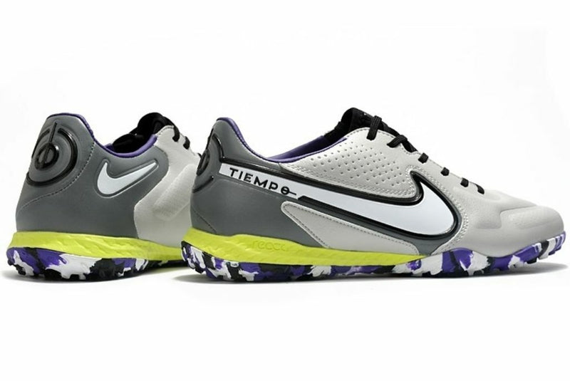 Chuteira Nike Tiempo Legend 9 Society TF Cinza/Roxo
