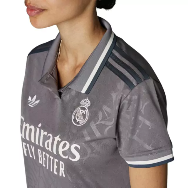 CAMISA FEMININA REAL MADRID THIRD III 2024/25 CINZA