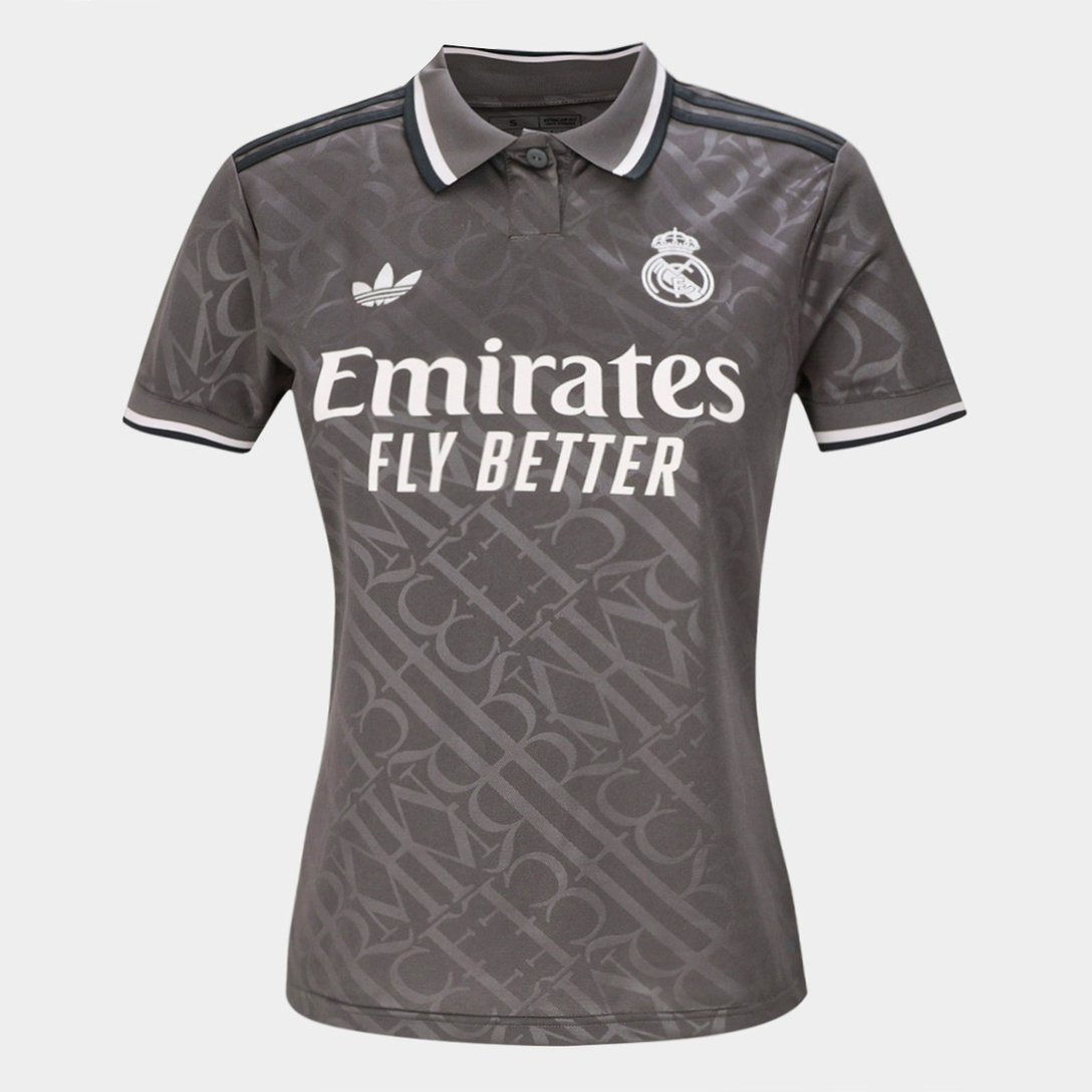 CAMISA FEMININA REAL MADRID THIRD III 2024/25 CINZA