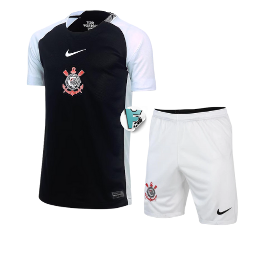 comprar camisa infantil Corinthians preta lançamento