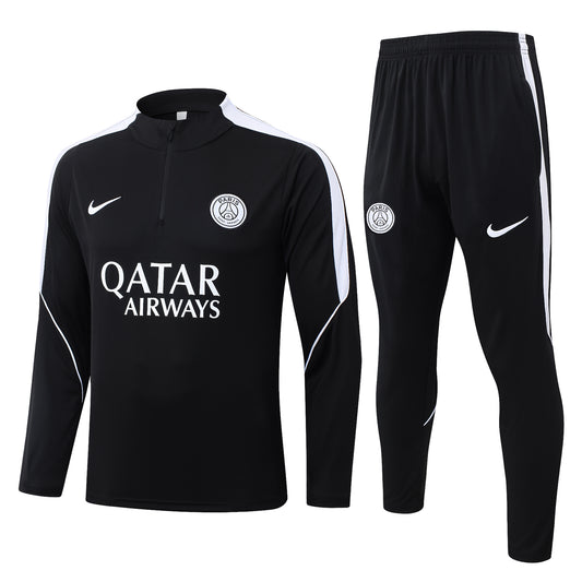 Conjunto Paris Saint Germain Zíper Curto Treino Preto 26/27