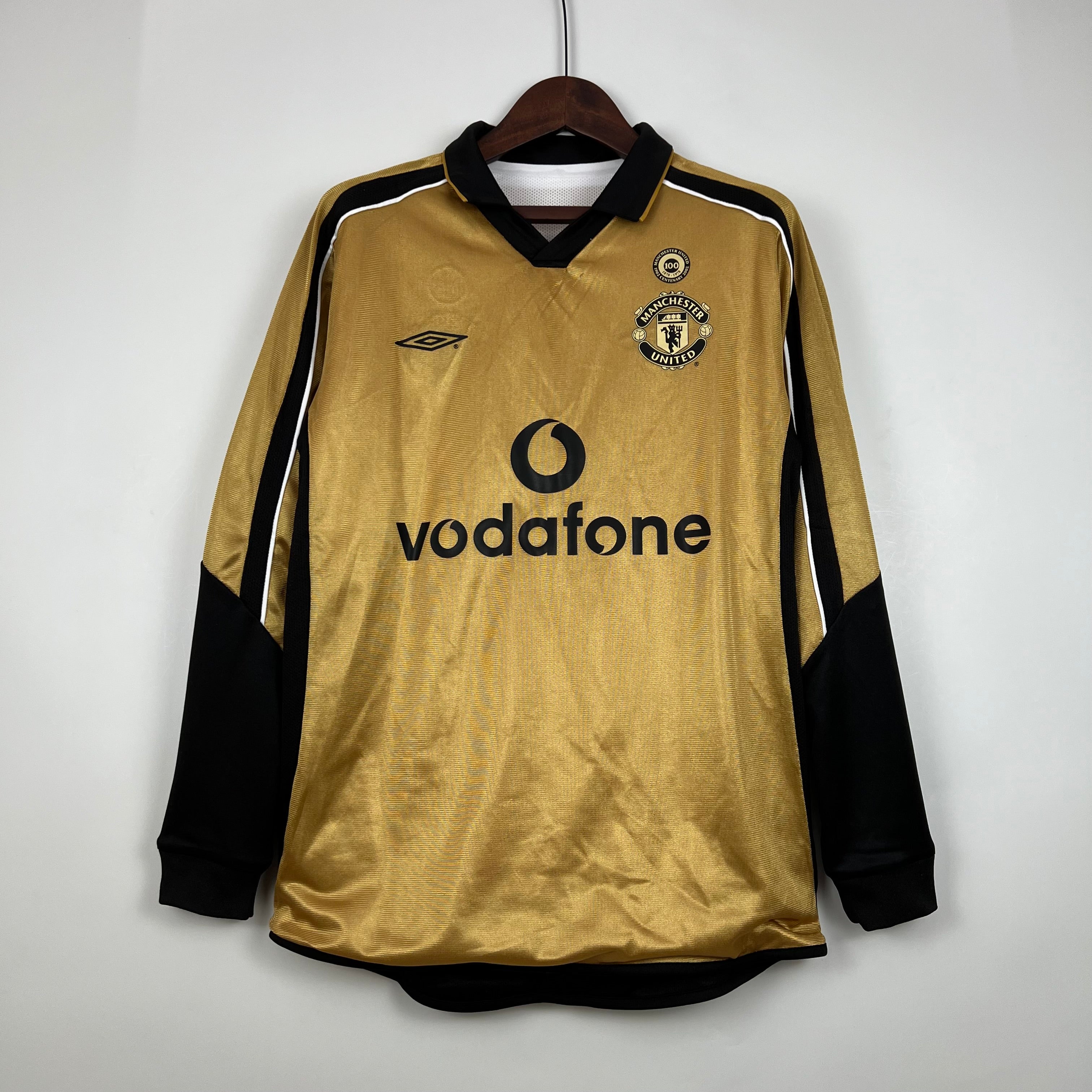 CAMISA RETRÔ MANCHESTER UNITED MANGA LONGA DUPLA FACE 01/02