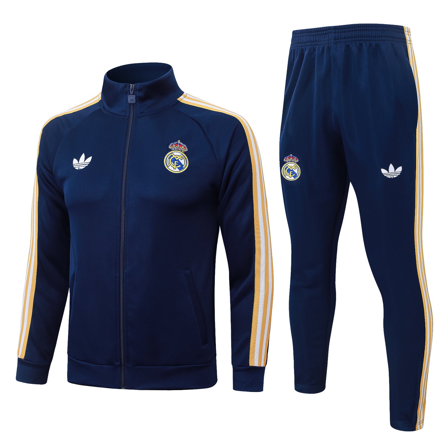 Conjunto Real Madrid Zíper Longo Azul Marinho 26/27