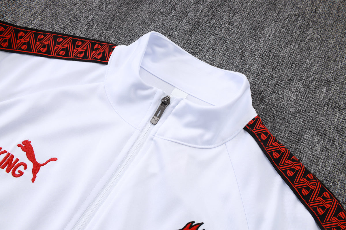 Conjunto AC Milan Zíper Curto Treino Branco