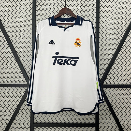 CAMISA REAL MADRID MANGA LONGA RETRÔ HOME 00/01
