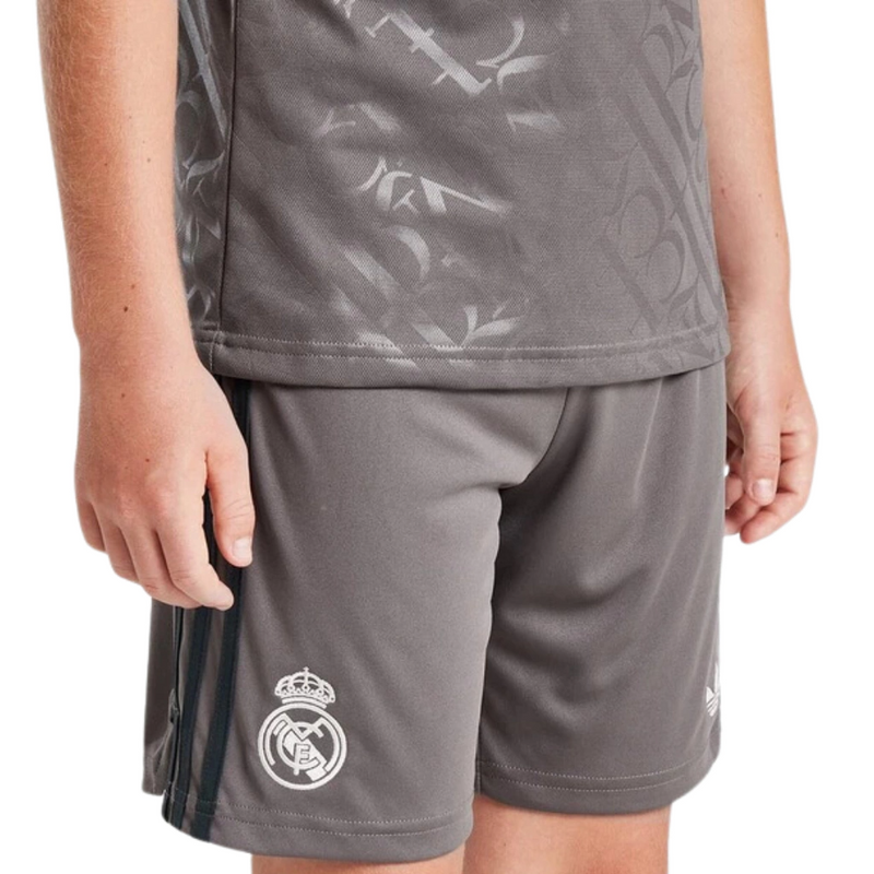 CONJUNTO INFANTIL REAL MADRID TERCEIRO III 2024/25 CINZA