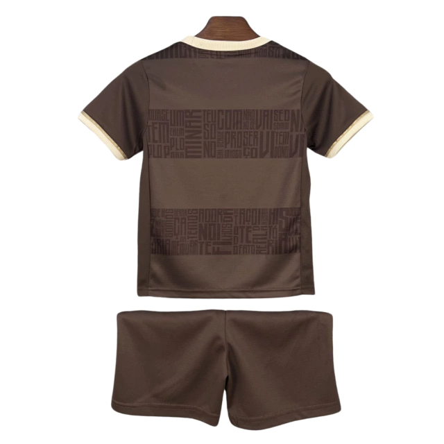 CONJUNTO INFANTIL FLAMENGO CONSCIÊNCIA NEGRA 2024/25 MARROM