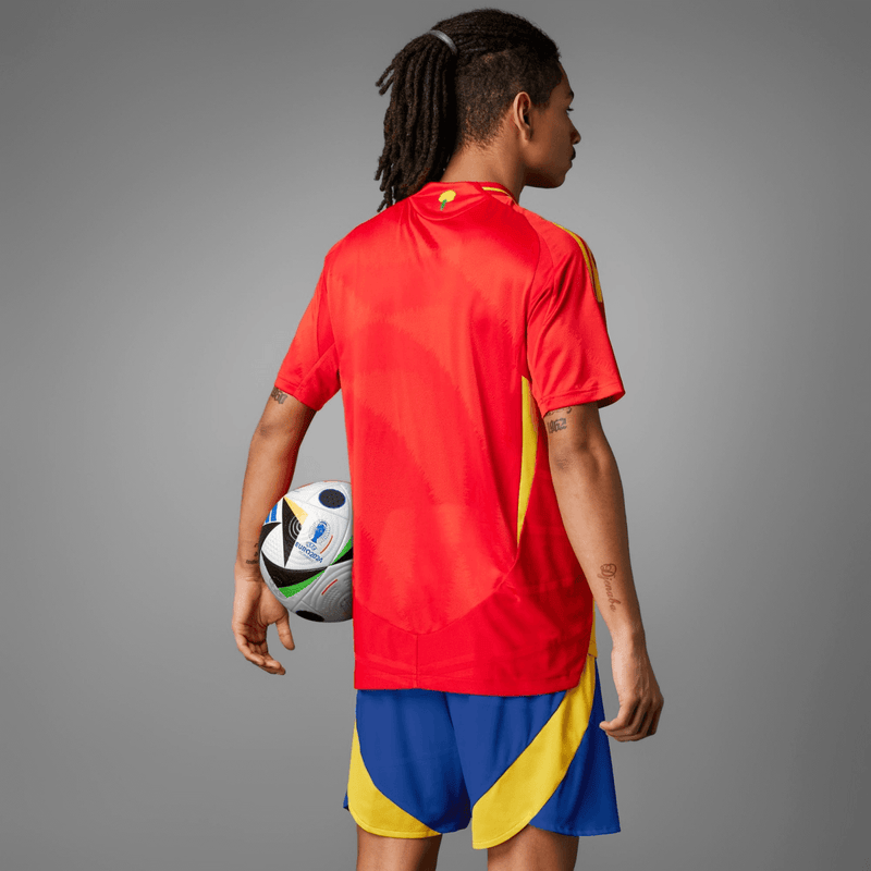 camisa_adidas_Espanha_masculina_eurocopa_lançamento_jogador_vermelha_2024-25_home