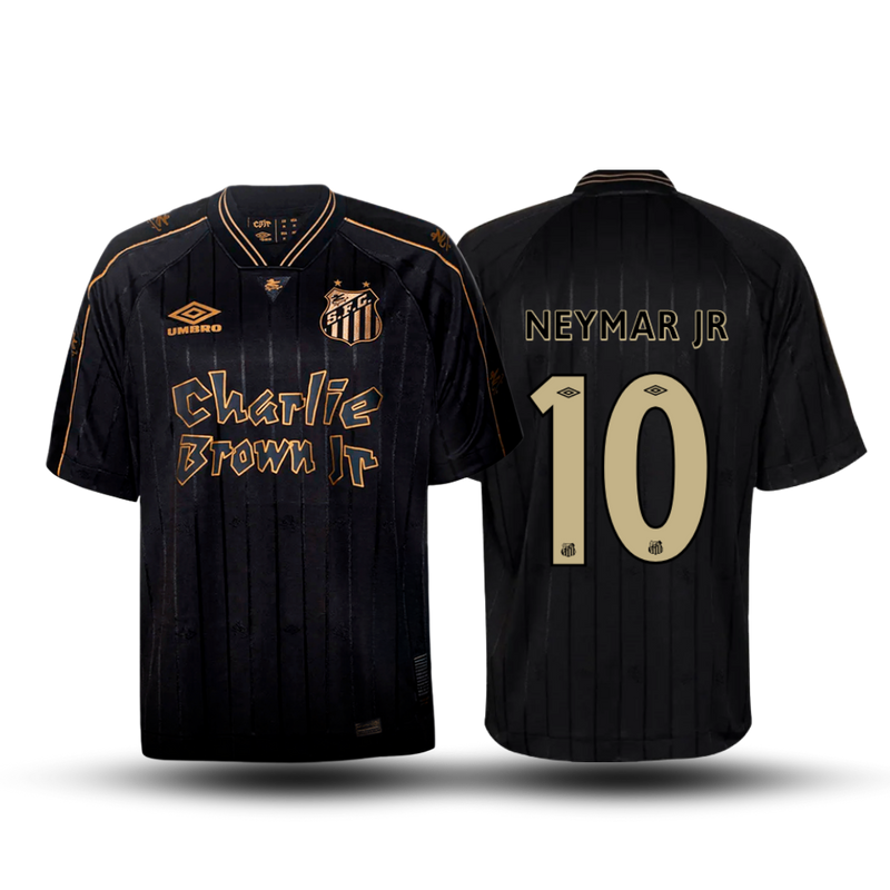 comprar camisa do santos charlie brown jr preta e dourada neymar jr