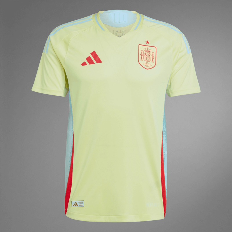 camisa_adidas_Espanha_ii_masculina_eurocopa_lançamento_jogador_amarela_2024-25_away