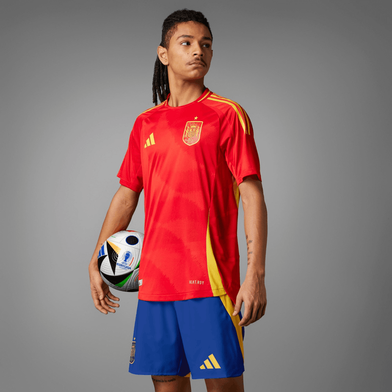 camisa_adidas_Espanha_masculina_eurocopa_lançamento_jogador_vermelha_2024-25_home